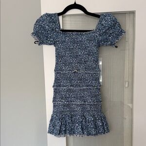 Katie J NYC Navy Floral Smocked Dress